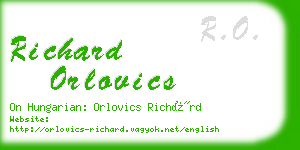 richard orlovics business card